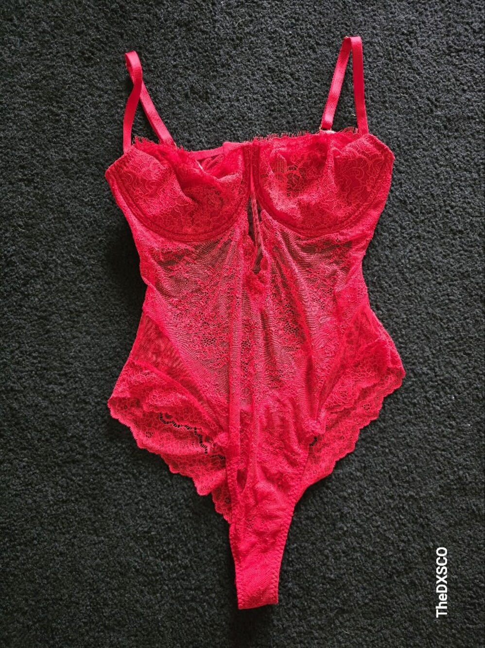 Victorias Secret Red Lace Bodysuit